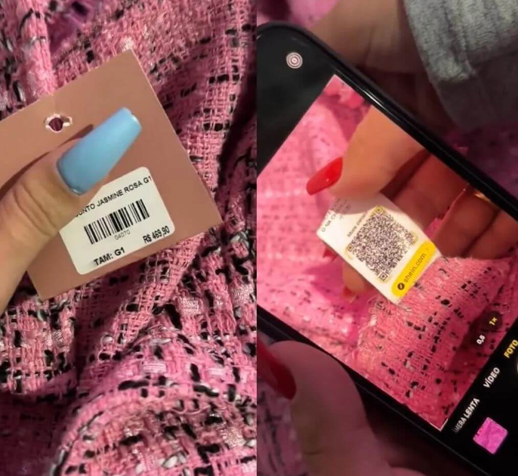t do vídeo onde a jovem mostra o qr code