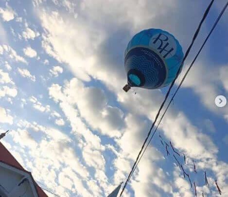 Imagem do primeiro teste de balão em Santo Amaro da Imperatriz