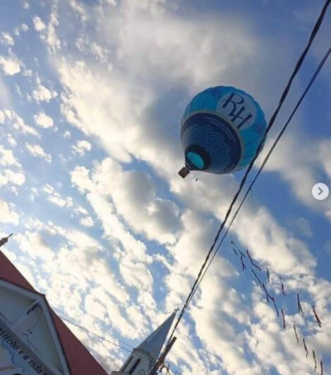 Imagem do primeiro teste de balão em Santo Amaro da Imperatriz