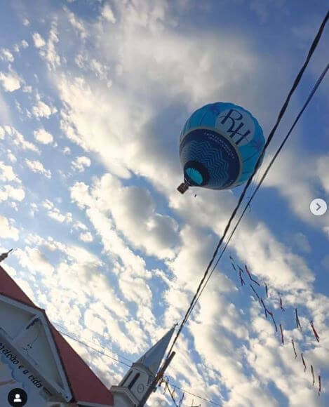 Imagem do primeiro teste de balão em Santo Amaro da Imperatriz