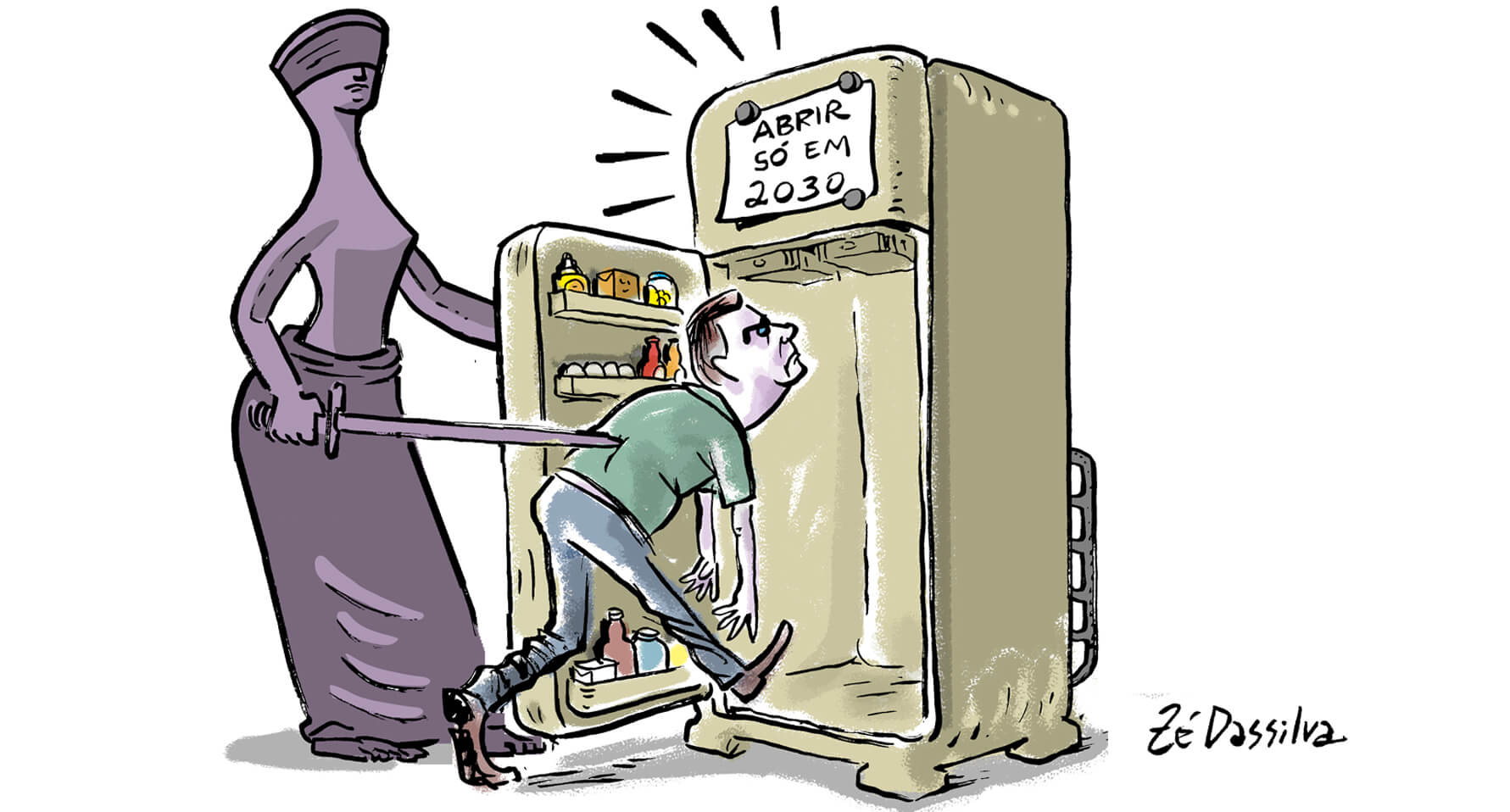 Na Geladeira, charge Zé Dassilva