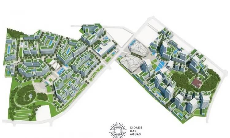 Cidade das Águas prevê complexo residencial, com setores de serviços e comércio