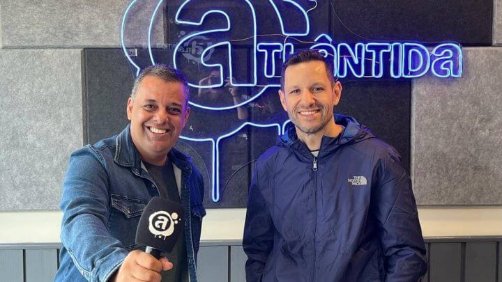 Luciano Calheiros e Tetê Trevisol no ATL Sports, na Rede Atlântida SC