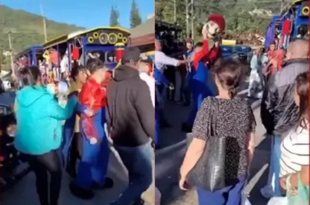 Confusão entre trabalhadores fantasiados viralizou nas redes sociais