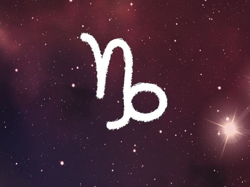 Ilustração do signo de Capricórnio em um céu estrelado