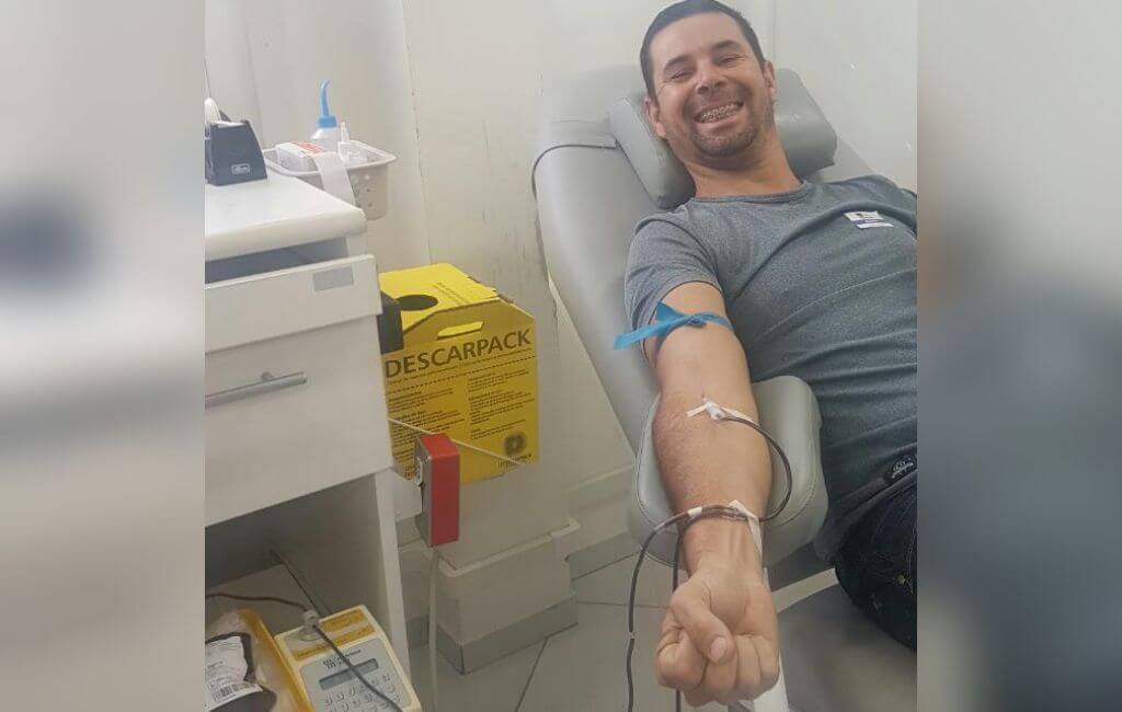 Jeferson é um dos doadores mais assíduos do Hemosc Blumenau