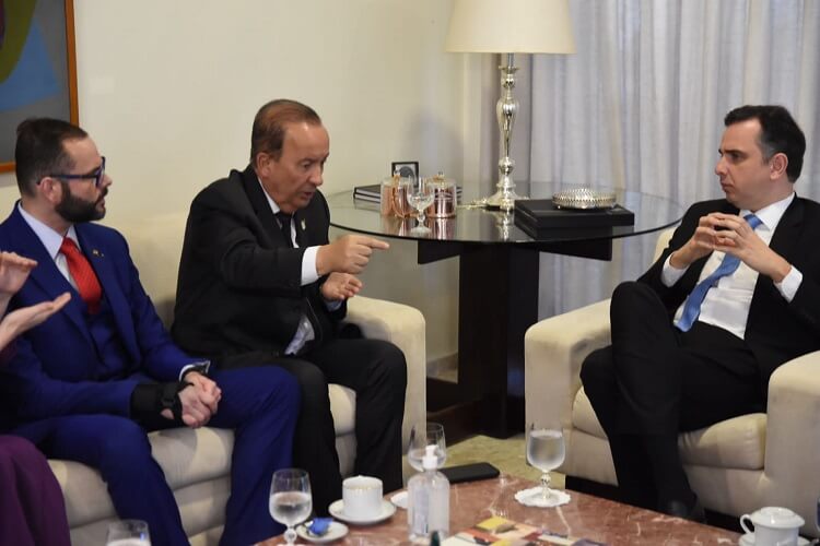 Governador Jorginho Mello com o presidente do Senado, Rodrigo Pacheco