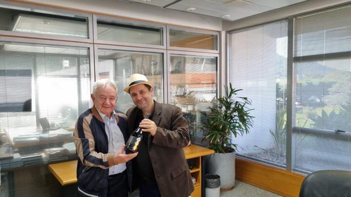 No registro Vicente Donini e o artista Cristiano Chaussard.