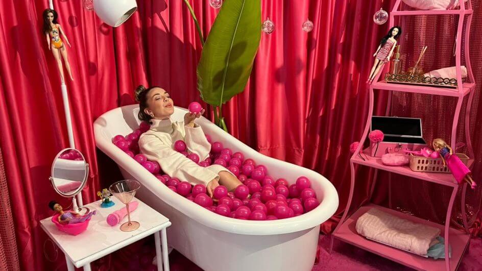 Um dos espaços instagramáveis no movimento Barbiecore. - Divulgação