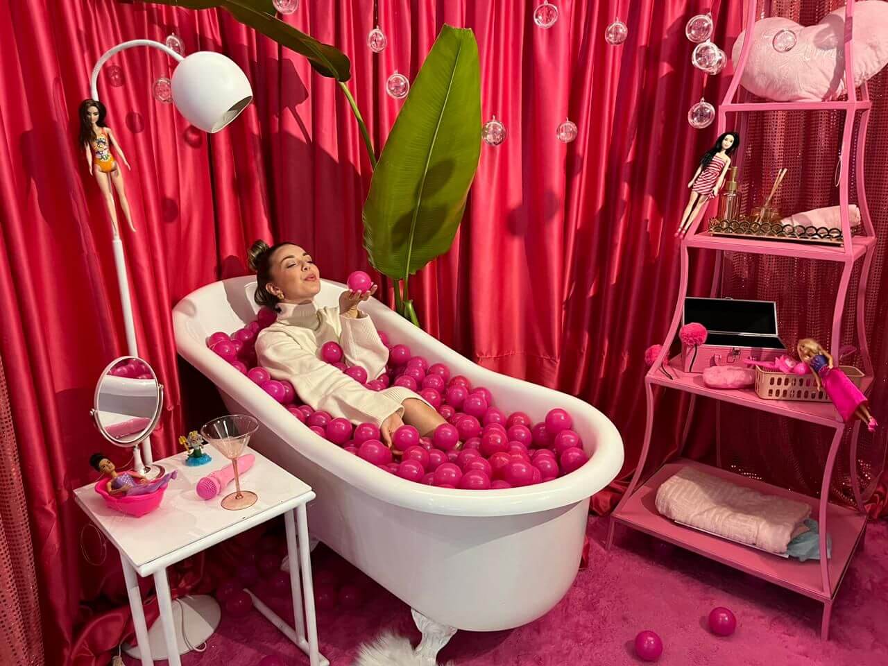 Um dos espaços instagramáveis no movimento Barbiecore. - Divulgação