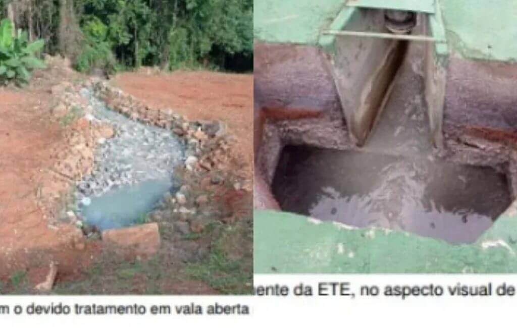 Imagem mostra a situação do esgoto no local