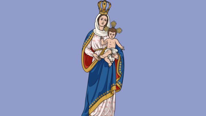 Ilustração vetorial colorida de Nossa Senhora
