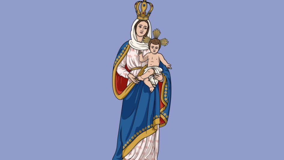 Ilustração vetorial colorida de Nossa Senhora