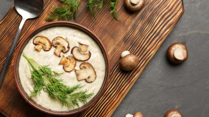 Creme de batata com cogumelos