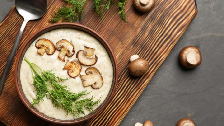 Creme de batata com cogumelos