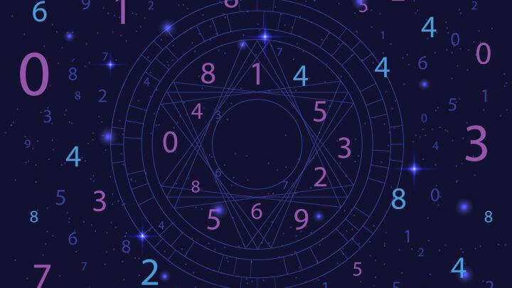 Ilustração de números em um círculo com estrelas