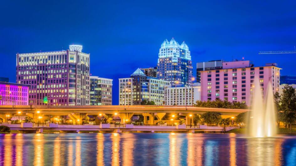 Panorama de Orlando à noite