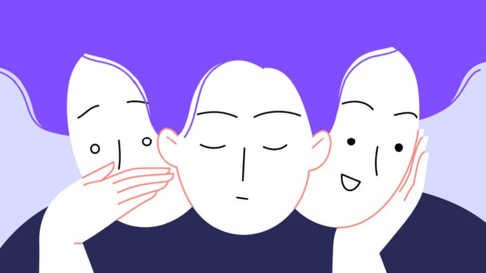 Ilustração de uma mulher com alterações de humor