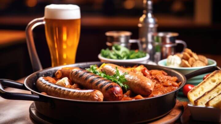 Cerveja e linguiça