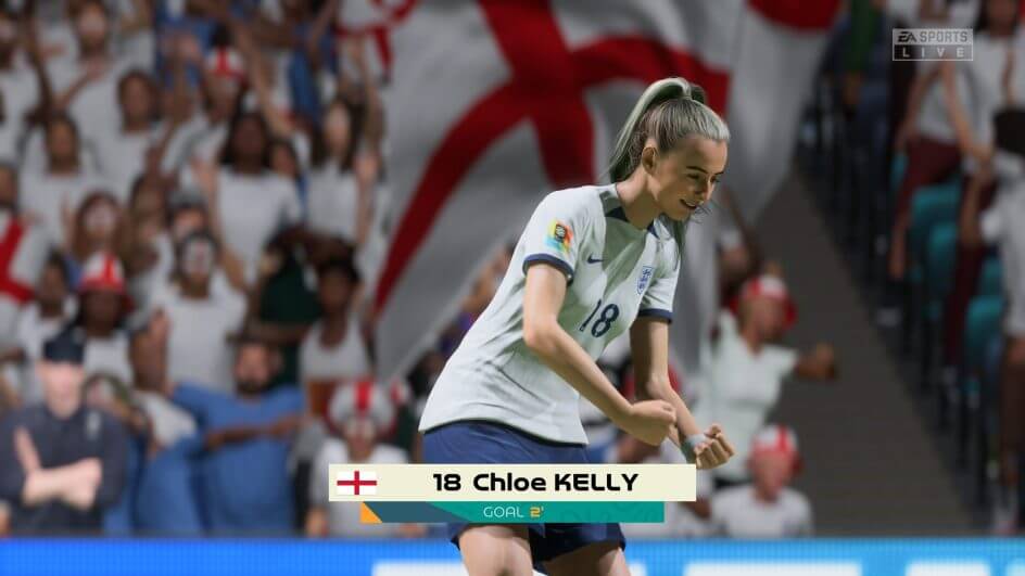 Chloe Kelly comemora gol no FIFA 23