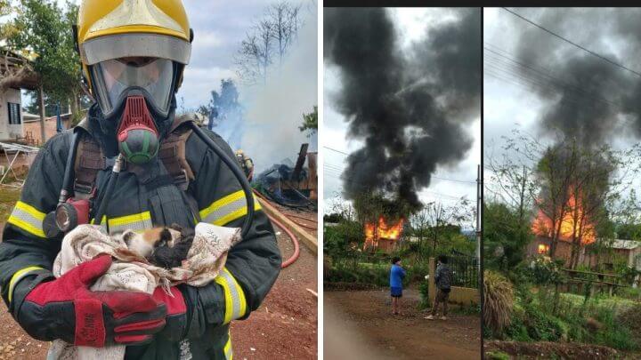 Incêndio ocorreu em Abelardo Luz neste domingo (20)