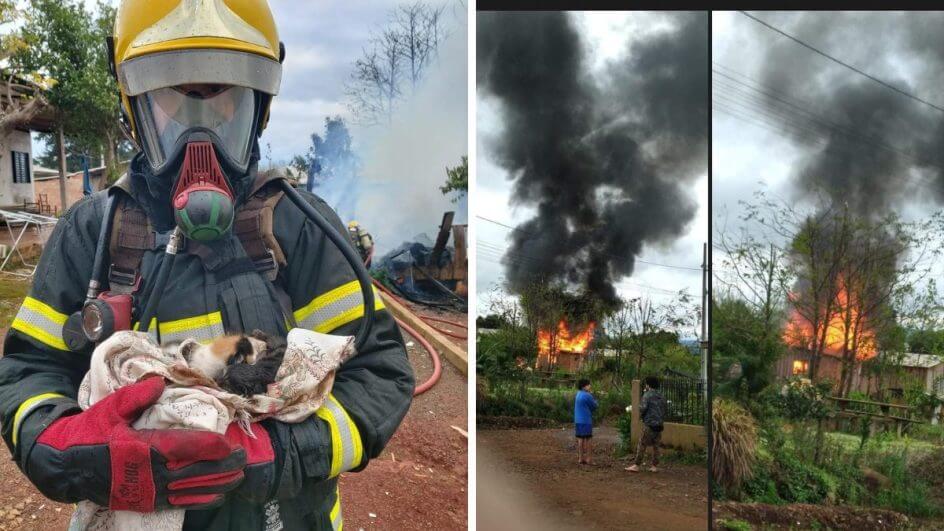 Incêndio ocorreu em Abelardo Luz neste domingo (20)