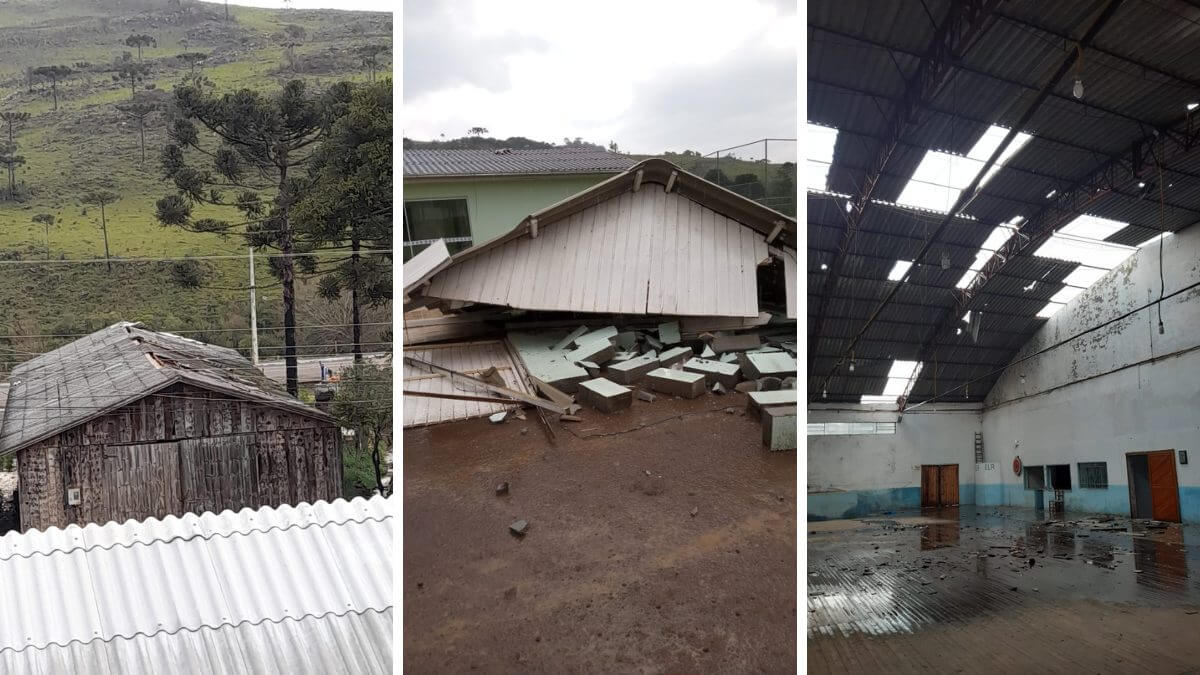 FOTOS Defesa Civil investiga possível microexplosão em cidade de SC