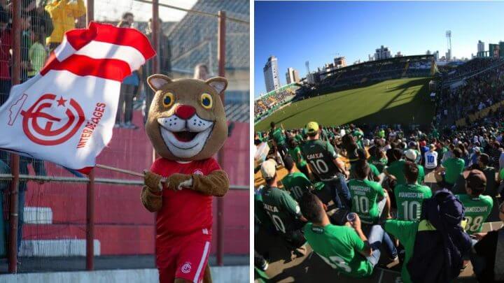 Mascote do Inter de Lages e torcida da Chapcoense
