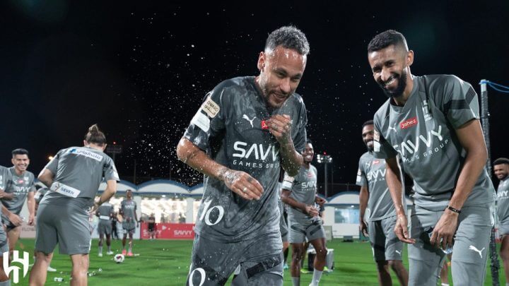 Neymar no treino do Al-Hilal (Foto: Al-Hilal/Divulgação)
