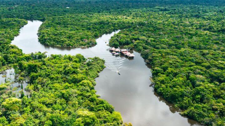 Vista aérea da floresta Amazônica