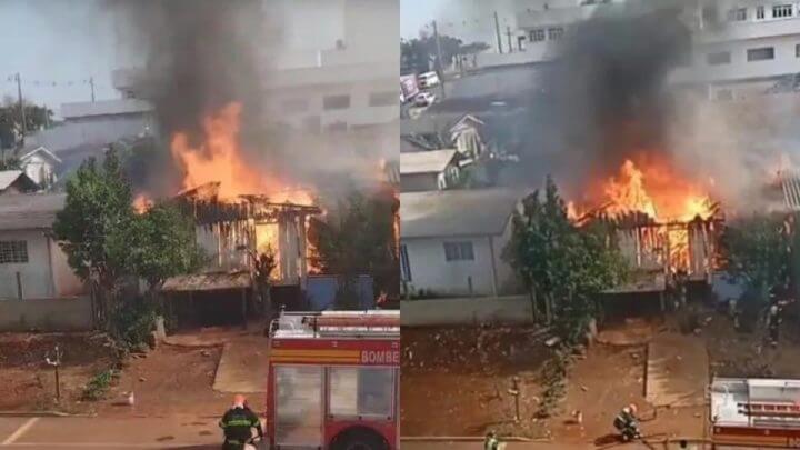 Incêndio em casa de Chapecó