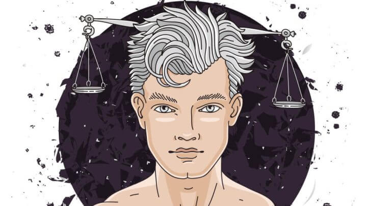 Ilustração de homem do signo Libra