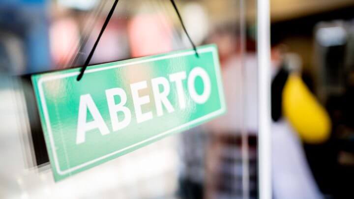 placa loja aberto