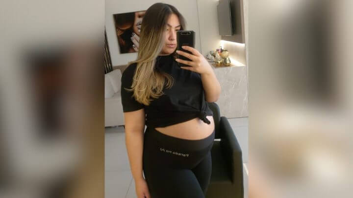 Talia tem 24 anos e está grávida de 33 semanas