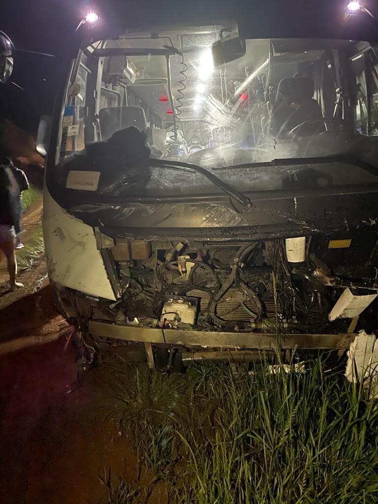 Micro-ônibus se envolveu na colisão