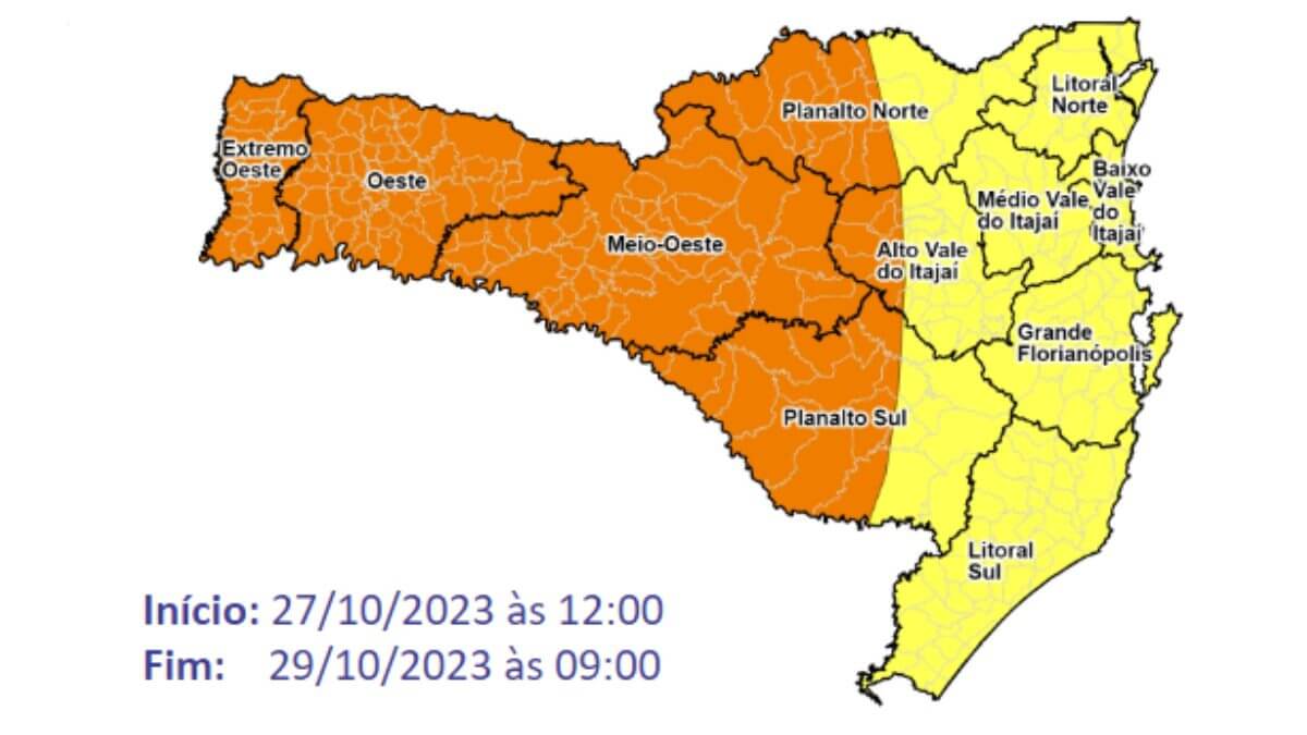 Temporais podem trazer grandes volumes de chuva para SC