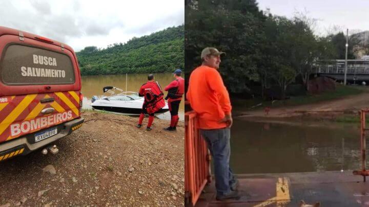 Buscas por desaparecido após balsa virar na divisa entre SC e RS chegam ao terceiro dia