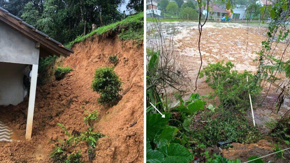 Chuva deixa desalojados, rodovias interditadas e estragos no Norte de SC