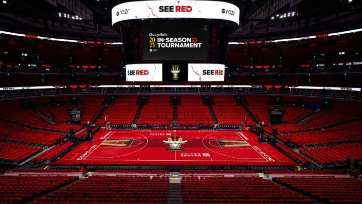 Quadra do Chicago Bulls para os jogos do Torneio da NBA (Foto: Chicago Bulls, Reprodução)