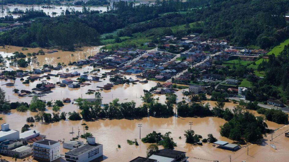 Taió, no Alto Vale, foi uma das cidades mais atingidas pelas chuvas em SC