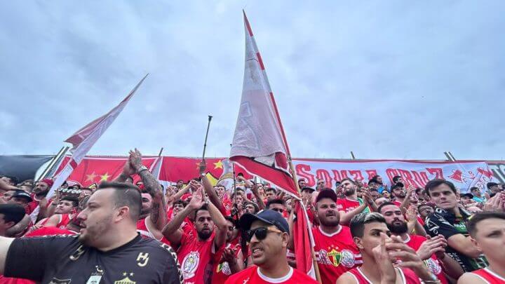 Festa torcida do Brusque (Foto: Carlos Rauen/NSC)