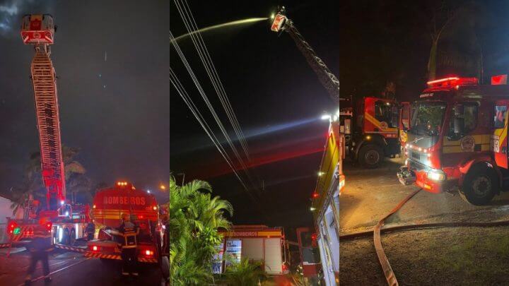 Maior Auto Escada da América Latina é utilizada para combater incêndio em SC