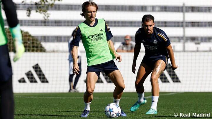 Modric durante o treino do Real Madrid (Foto: Real Madrid/Divulgação)