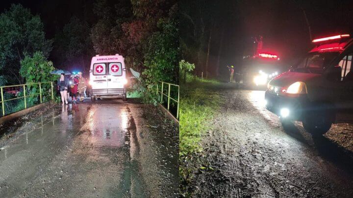 Homem desaparece após tentar atravessar de carro por rua alagada em SC