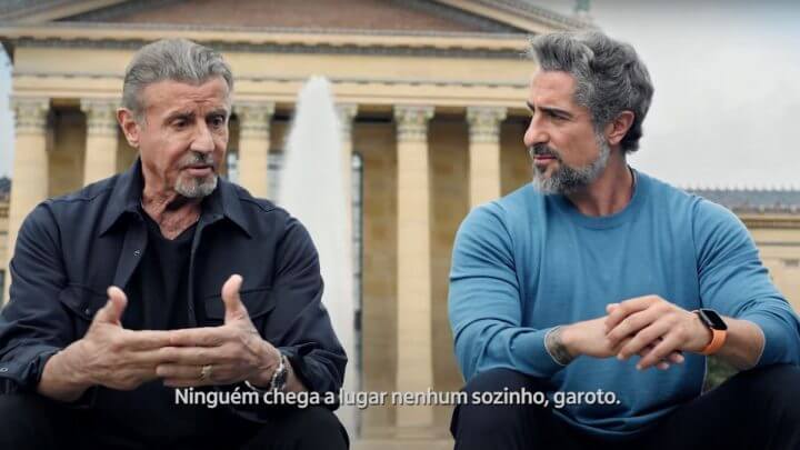 Marcos Mion e Sylvester Stallone
