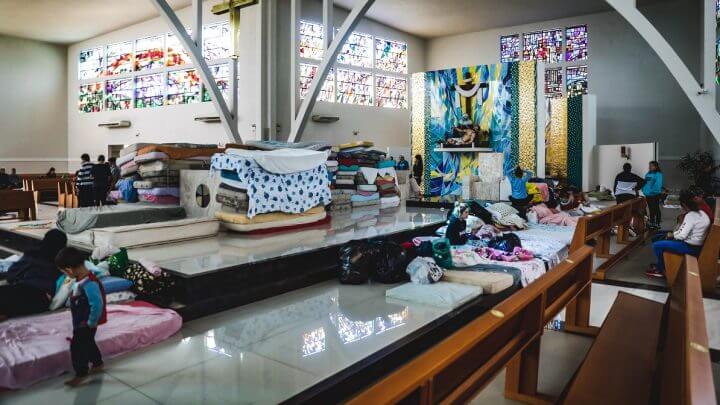 Igreja de Tubarão já serviu como abrigo em enchente de maio de 2022