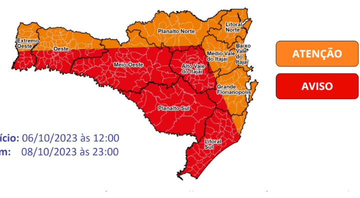 Alerta de chuva em SC