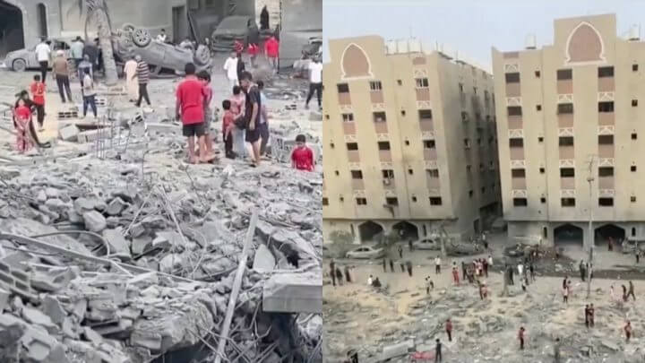 Israel realizou uma série de ataques aéreos na Faixa de Gaza nesta segunda (23)