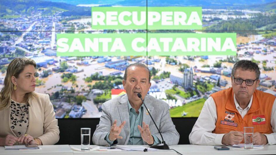 Governo de SC anuncia medidas sociais e econômicas para atingidos pelas enchentes