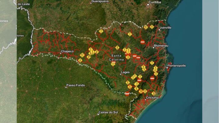 Mapa interativo rodovias SC